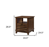 26" Oak Manufactured Wood Square End Table