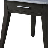 24" Dark Brown And Gray Sintered Stone Manufactured Wood Rectangular End Table With Drawer