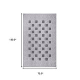 6' X 9' Grey Geometric Stain Resistant Non Skid Indoor Outdoor Area Rug
