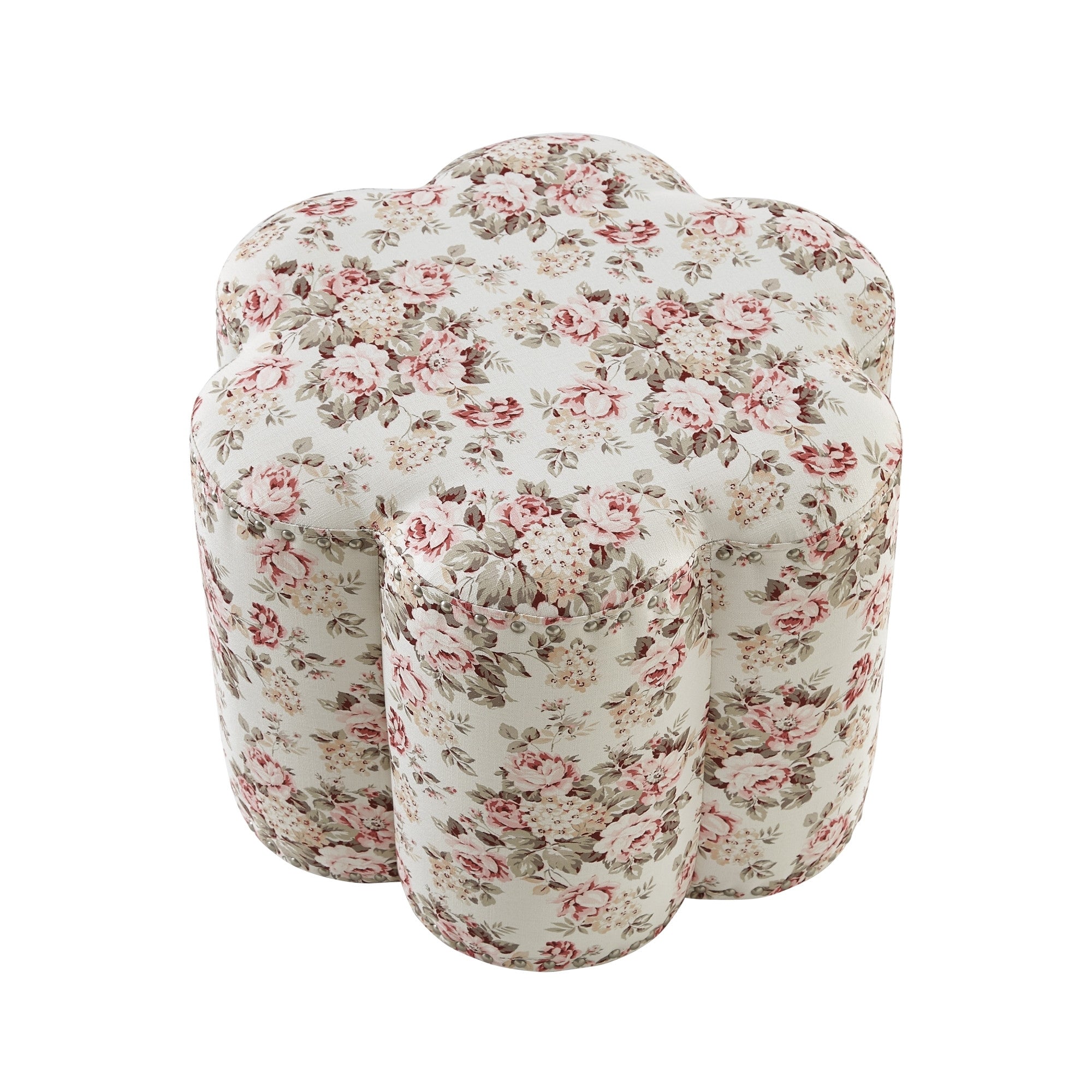 25" Ivory Linen Specialty Ottoman