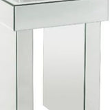 24" Silver Glass Square End Table