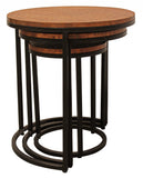 Set Of Three 19" Black And Copper Round Nested Tables