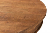 30" Natural Brown Solid Wood Round Pedestal Bistro Dining Table