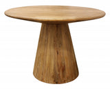 42" Natural Rounded Solid Wood Pedestal Dining Table