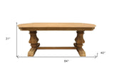 84" Natural Rectangular Solid Wood Dining Table