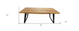 84" Natural And Black Solid Wood And Iron Rectangular Dining Table