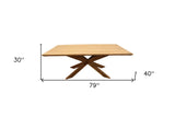 79" Natural Rectangular Solid Wood Dining Table
