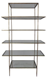 59" Iron and Glass Five Tier Etagere Bookcase