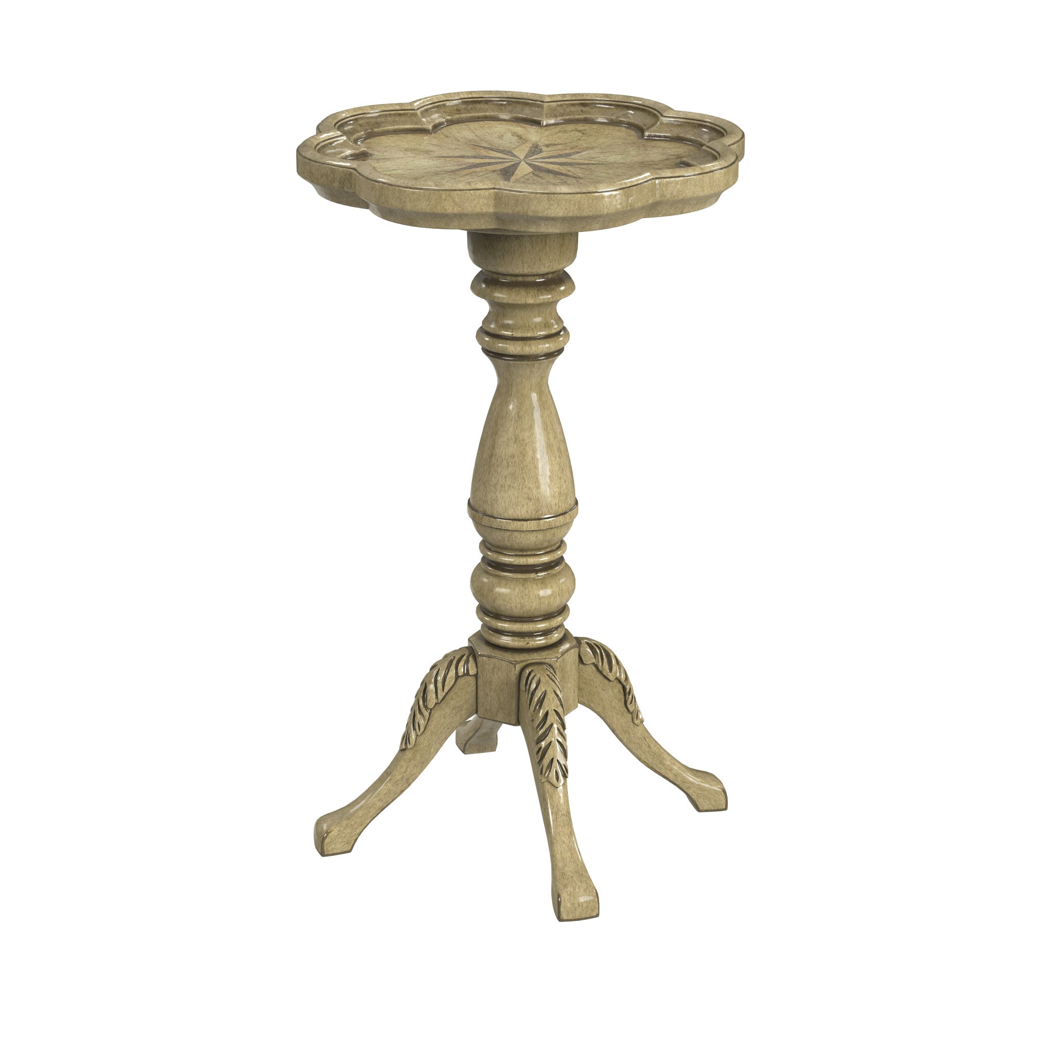 20" Beige Manufactured Wood Round End Table