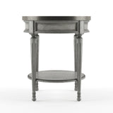 26" Gray Manufactured Wood Round End Table With Drawer And Shelf