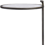 23" Black Mirrored Oval Mirrored End Table With Shelf