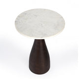 22" Brown Marble Round End Table