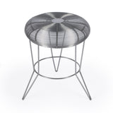 18" Silver Wire Round End Table