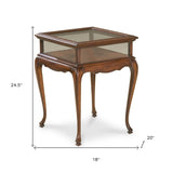 25" Dark Brown Glass Rectangular End Table