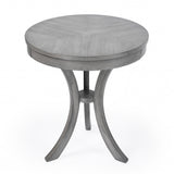 26" Gray Manufactured Wood Round End Table