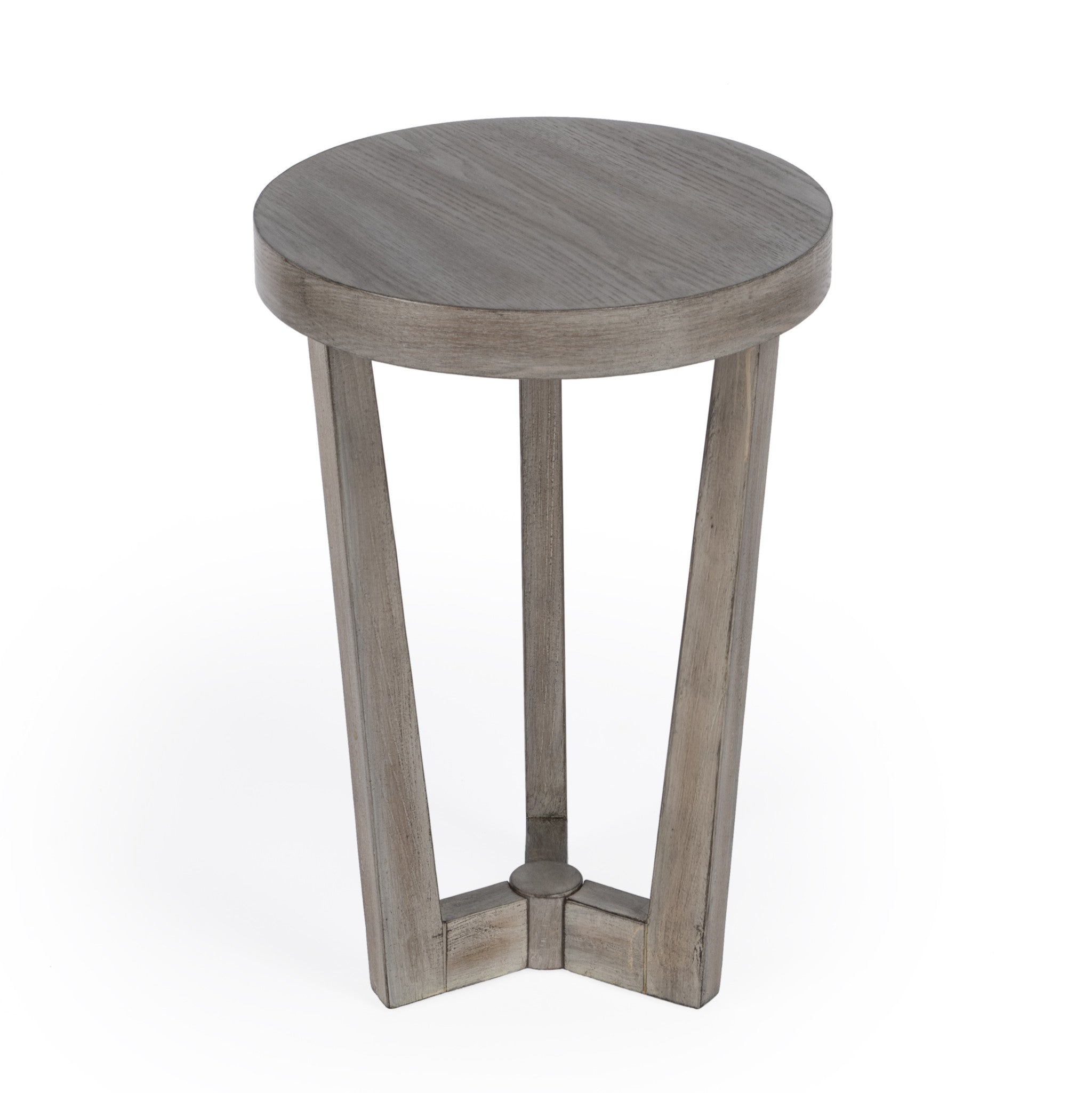 24" Gray Manufactured Wood Round End Table