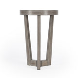 24" Gray Manufactured Wood Round End Table