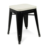 " White And Black Backless Bar Chair