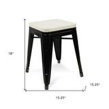 " White And Black Backless Bar Chair