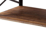 48" Sandy Black And Weathered Oak Rectangular Coffee Table With Shelf