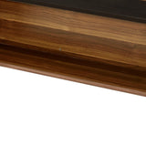 47" Walnut And Black Rectangular Lift Top Coffee Table With Shelf