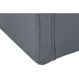 53" Gray And Black Upholstered Linen Bench