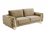 90" Beige And Silver Sofa