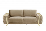 90" Beige And Silver Sofa