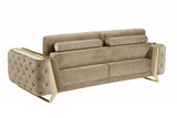 90" Beige And Silver Sofa