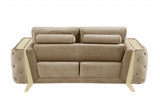 90" Beige And Silver Sofa