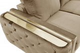 90" Beige And Silver Sofa