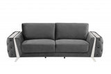 90" Gray And Silver Sofa