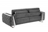 90" Gray And Silver Sofa