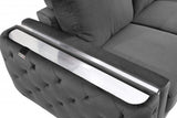 90" Gray And Silver Sofa