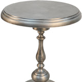 24" Antique Nickle Metal Round End Table