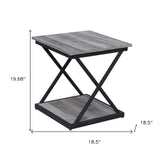 20" Black And Brown Manufactured Wood Square End Table