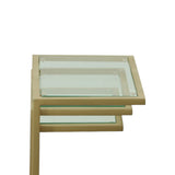 24" Gold Glass Rectangular End Table