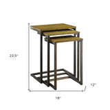 24" Black And Brown Solid Wood Rectangular End Table