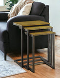 24" Black And Brown Solid Wood Rectangular End Table