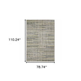 7' x 9' Blue and Green Abstract Stain Resistant Indoor Outdoor Area Rug