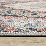 2' X 8' Blue Oriental Stain Resistant Indoor Outdoor Area Rug