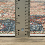2' X 8' Blue Geometric Stain Resistant Indoor Outdoor Area Rug