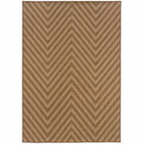 2' X 4' Tan Geometric Stain Resistant Indoor Outdoor Area Rug