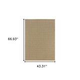 4' x 6' Beige Stain Resistant Indoor Outdoor Area Rug