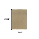 8' x 11' Beige Stain Resistant Indoor Outdoor Area Rug
