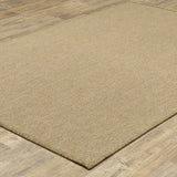 8' x 11' Beige Stain Resistant Indoor Outdoor Area Rug