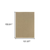 9' X 13' Beige Stain Resistant Indoor Outdoor Area Rug