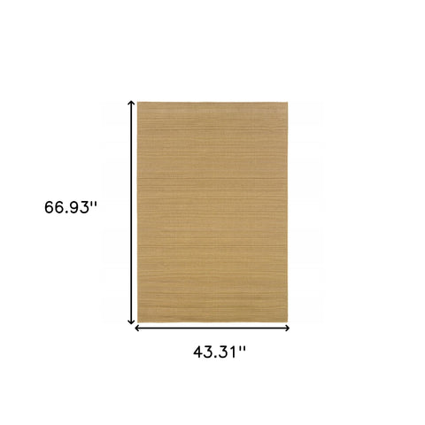 4' x 6' Beige Stain Resistant Indoor Outdoor Area Rug
