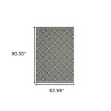 5' x 8' Gray and Ivory Geometric Stain Resistant Indoor Outdoor Area Rug