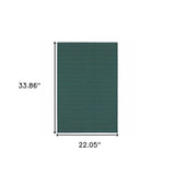 2' x 3' Blue and Green Geometric Stain Resistant Indoor Outdoor Area Rug